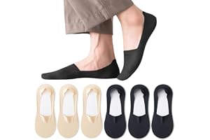 Caudblor 6 Pairs of Trainer Socks Sports Socks Men's Cotton Invisible Socks Black Nude 40-43, 44-47