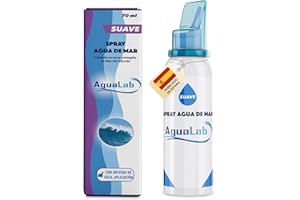 AguaLab® Spray Nasal Agua de Mar 70ml | Descongestionante, Lavado e Hidratación Nasal | Irrigador Nasal de Sal Marina para Adultos. Rellenable.