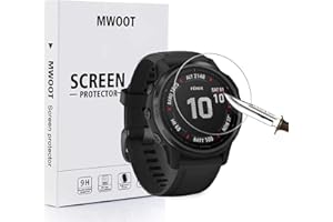 MWOOT 4 Stück Schutzfolie Kompatibel mit Garmin Fenix 6S und 6S Pro Schutz, 9H Härte Kratzfest Schutzglas für SmartWatch Displayschutz