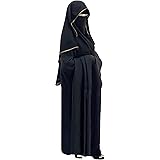 Saudi Chiffon First Class Qualität Lange Saudi Niqab Burqa Hijab Gesichtsbedeckung Schleier Islam Islamisch Jilbab (Schwarz x