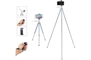 Fotopro - Treppiede leggero compatto per smartphone, 39,5 cm, con telecomando Bluetooth e supporto per telefono