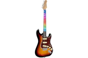 EKO GUITARS - S-300 SUNBURST VISUAL NOTE, Chitarra Elettrica "Visual Note", Corpo Pioppo,Manico Acero,Tastiera Resina, Lamina Visual Note che si interfaccia con l'APP dedicata, Colore Sunburst