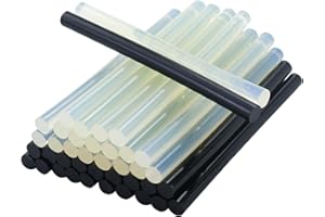 EASYKEENECOM 40 Stück Heißklebesticks 7 x100mm Heißklebestifte DIY Heißkleber Ersatzsticks Schwarz Klebesticks Klarer Heißklebestifte für handelsübliche Heißklebepistole (Schwarz & Klarer)