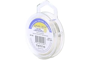 Artistic Wire 51 mm Silver Plated Colored Copper Craft Wire, Tarnish Resistant 13.7 m, 24 Gauge, 15 yd