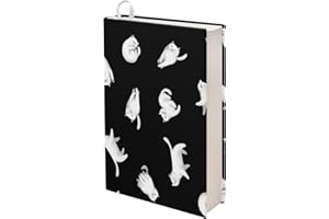 Kuiaobaty Funda de libro de dibujos animados para libros de 11 x 9 pulgadas, bonita funda elástica de gatito lavable, tela protectora de libro de texto