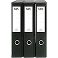 Box File Lock Spring with Ring Pull and Catch, 70mm Spine, Foolscap Black Pack of 3