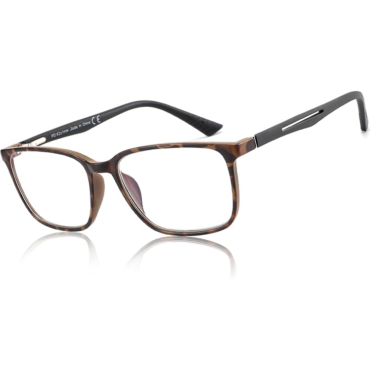 Lunettes De Lecture Anti-lumière Bleue ALWAYSUV - Lot De 4, Verres Transparents, Demi-monture Noire, Pour Homme