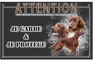 Pets-easy Je Monte la Garde personnalisée Setter Irlandais Rouge - pré percée et vis fournies. De 30 cm à 15 cm…