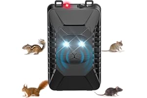 Geulieby Marderschreck Auto, Effektive Ultraschall Marderabwehr mit Blinklicht, Marderschreck Anschluss USB oder Batteriebetrieb, Marderschutz für Motorraum, KFZ, Dachboden, Haus, Garten