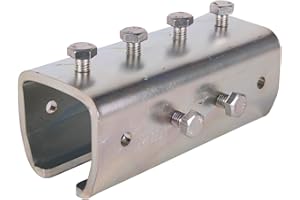 ATTAS MEA Manchon de connexion type 0 Fixation pour tube de course Porte coulissante | Pour rail de roulement de type 0 | En acier galvanisé Raccord à vis Profilé en C