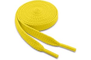 WELKOO Lacets Chaussures Plats pour Baskets, Lacets Plats pour Sneakers - Économiques, 8mm de Large, 1 paire ou 2 Paires. Plusieurs couleurs et longueurs disponibles largeur 8mm.