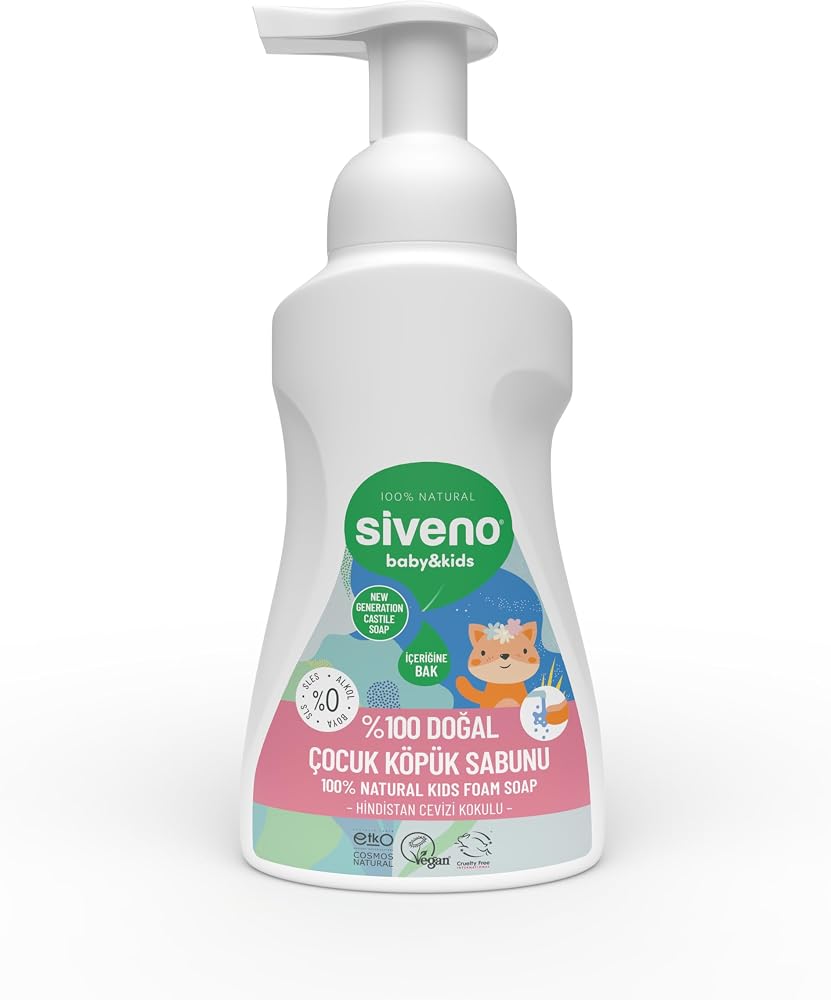 Siveno%100 Doğal Zeytinyağlı Çocuk Köpük Kastil Sabun Yoğun Nemlendirici Arındırıcı Bitkisel Vegan 250 ml