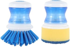 ZYKORT 2 Pièces Brosse Vaisselle, Brosse à Vaisselle avec Distributeur De Liquide, Brosse Nettoyage Éponge Vaisselle, Brosse de Nettoyage, Brosse Cuisine pour Nettoyer Casseroles, Poêles, Grils