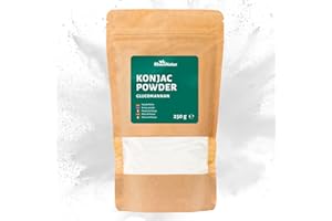 ‎RHEINNATUR RheinNatur Konjak-Pulver 250 g - Glucomannan aus der Konjakwurzel - Natürlicher Ballaststoff - Konjakmehl als Bindemittel & Stabilisator