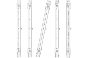 Queeplo 5 Stück R7S Halogen Leuchtmittel 230W 230V Dimmbar Warmweiß,118mm R7S Halogenstab