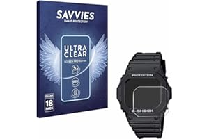 savvies Protection Ecran pour Casio G-Shock GW-M5610-1ER 18 Pièces - Film Protection Ultra Clair