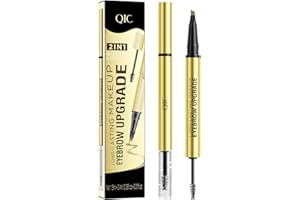 YILLTOY 2 In1 Augenbrauenstift mit Gel, 2025 Neu Microblading Augenbrauenstift, Brow Pen and Sealing Brow Gel Wasserfester Magischer Eyebrow Pencil mit 4 Gabelspitzen (02# Braun)