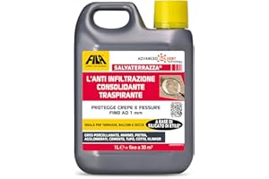 FILA SURFACE CARE SOLUTIONS SALVATERRAZZA, Idrorepellente per Terrazzi ed Esterni ad Azione Consolidante e Anti Infiltrazione, 1L