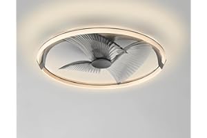 ‎BKZO BKZO 73 cm Modern LED Ceiling Light with Fan, Ceiling Fan with Lamp, 6 Ventilation Speeds, Effortless Light Dimming, for Living Room, Dining Room, Bedroom, Office, 3000-5500K