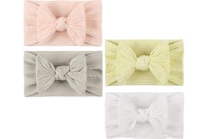 IUFDGHN 4 Pcs Baby Headband Baby Turban Headband Baby Girl Headbands Baby Girl Bows Headband Newborn Headbands Baby Hair Bands for Newborn Baby, Toddlers