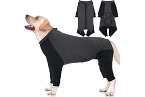 Hjyokuso Pijamas para Perros Pequeños Medianos Grandes, Ropa para Perros con Patas, Ropa para Mascotas con Cremallera, Traje De Recuperación para Perros para Protección De Heridas Y Caída del Cabello