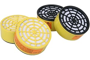 Ewolee Filter Cartridge Activés Cartouches Filtrantes de Carbone pour Les Masques à Gaz Respirateurs (4 pièces)