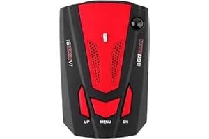 CCZRD Alerta De Voz del Detector De Radar Láser De La Cámara GPS del Coche De 16 Bandas 360(Red)