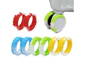 XYOFUN Luggage Wheels Covers,Silicone Protector Cover for 2.1-2.4 inchs 8 Spinner Wheel Suitcases,Wear-Resistant,Anti-Noise Wheel Covers(Gradient Colours*8)