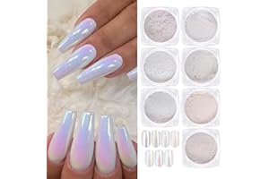 GZSYY Chrome Glitter Powder Mirror Nail 7 Pieces Nail Pigment Pearl Nail Metallic Mirror Glitter Nail Powder Chrome Powder Pearls