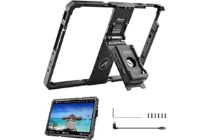 Accsoon 10-11inch PowerCage II Compatible con iPad Gen 7-10, iPad Air Gen 3-5, iPad Pro Gen 1-4 para Monitoreo, Funciona con Adaptador de Batería NP-F, Jaula Ajustable Largo 239-256mm Ancho 169-186mm