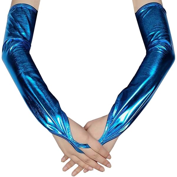 Gants à Paillettes Sans Doigts Yolev - Longs Coudes Argent Pour Fête
