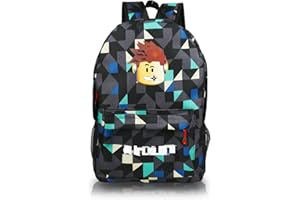 Ainvliya Ro-blx Kinder Rucksack, Cartoon Thema Kinderrucksäcke für von 3-12 Jahren, Einstellbare Wasserdichte Schulrucksack Reisetasche Kindergartenrucksack Druck Rucksack Jugendlichen