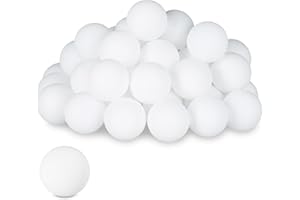 Relaxdays Beer Pong Bälle, 100 Stück, Tischtennisbälle aus Kunststoff, ohne Aufdruck, Ping Pong Bälle, Ø 40 mm, weiß