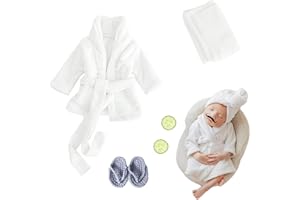 Xanewza Neonato Fotografia Puntelli, Bianco Vestiti Baby Photoshoot, Costume Neonato Telo da Bagno Vestito con Pantofole e Cetriolo, Prop Outfit per 0-6 mesi