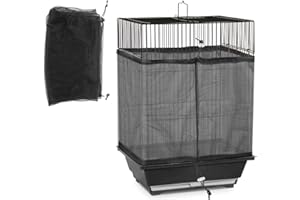Camidy Bird Cage Net Cover, Universal Seed Catcher Skirt Guard Mesh Netting for Parrot Parakeet Macaw Cage, Not Include Birdcage