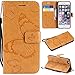 Produktbild Amocase Schutzhülle aus Leder mit 2 in 1 Stylus für iPhone 6, Premium Band, 3D-Schmetterling, magnetisch, PU-Leder, Standfunktion, stoßfest, Kartenschlitz, für iPhone 6/6S gelb