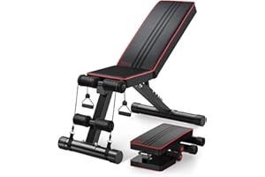 YOLEO Banc réglable, Banc de Musculation pour l'entraînement Complet du Corps, Banc inclinable Exercice Gymnastique à Domicile (avancé)