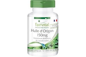 Fairvital | Origan 150mg d'huile - set pour pendant 3 mois - Origanum vulgare extrait - 90 gélules - concentré 10 fois