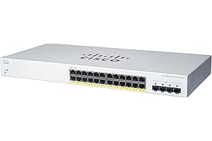CISCO SYSTEMS Cisco Business CBS220-24T-4G Smart Switch, 24 porty GE, 4 x 1G SFP, 3-letnia ograniczona gwarancja na sprzęt (CBS220-24T-4G-EU)