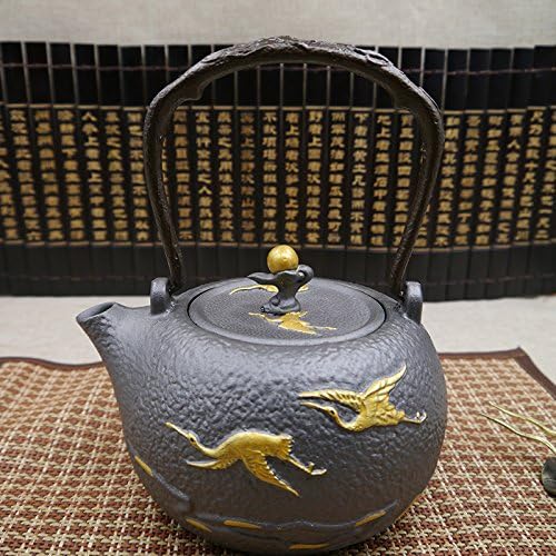 TJMM New tea with high-grade all-precision cast teapot iron black teapot 1.3L , picture color