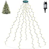 Guirlande Lumineuse Sapin De Noël 400 LED - 16 Branches 2,5 M, 8 Modes, Blanc Chaud - Intérieur/extérieur IP44 étanche