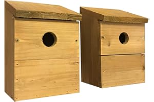 Selections Wooden Multi-Hole Wild Bird Classic Nest Box Birdhouse (Pack of 2)