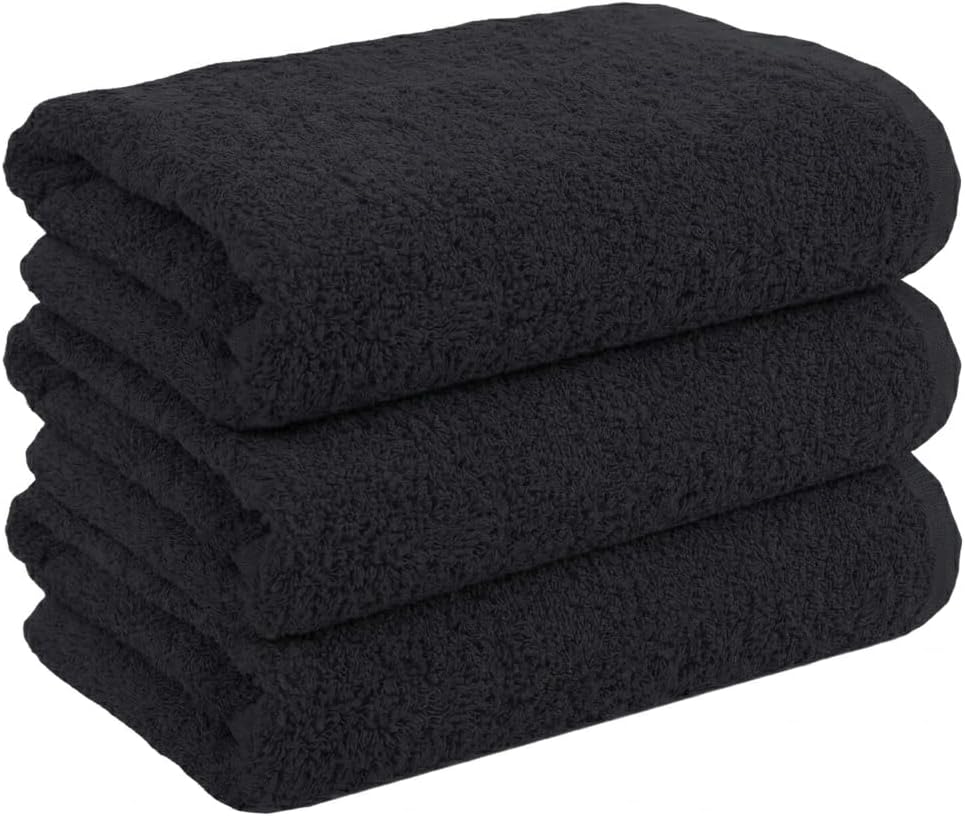 Premium 50x90 cm%100 Pamuk El Havlusu Spor Havlusu – 250 gr – 2’li ve 3’lü Set Seçenekleri – Banyo, Yoga, Pilates, Spor için Şık ve Yumuşak El Havlusu (3, siyah)