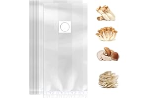 LYPER 10Pcs Mushroom Grow Bags with 0.2 Micron Filter Patch, 3.2 Mil(0.08mm) Thick autoclavable Spawn Bags Large Size 8" X 5" X 20" for Mushrooms and Bamboo Fungus Ganoderma Mushroom Or Grains