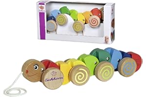 Eichhorn-Retirado-100003446 Oruga con Movimiento, 32 cm de Largo, Material de Madera de Haya, Multicolor, (Simba 4003046002751)