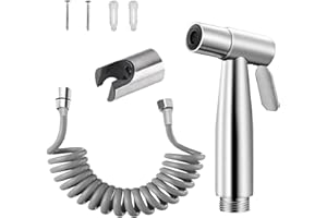 THIREI Bidet słuchawka prysznicowa, zestaw słuchawkowy, regulowany rozpylanie, rura i hak, toaleta lub montowana na ścianie nasadka bidetowa ze stali nierdzewnej
