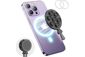 MOWYEOK magnetyczny uchwyt na telefon komórkowy z przyssawką, wielokrotnego użytku, zestaw głośnomówiący, silikonowy uchwyt na przyssawkę, kompatybilny z etui iPhone MagSafe, do filmów i selfie TikTok