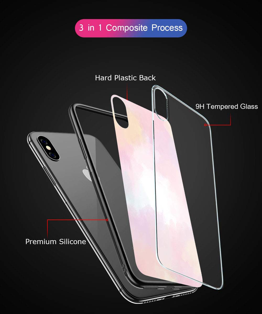 Oihxse Colorido Gradual Cristal Estilo Case Compatible con Redmi 5 Funda Vidrio Templado Trasera Carcasa Borde de Silicona Suave Protectora Ultra Fino Anti-arañazos - Imagen 6