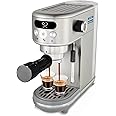 KENT Coffee Maker 1400 W |Makes Two Cups of Coffee at a Time |High Pressure 20 Bar Italian Pump for making Cappuccinos &Lattes| In-Built Steamer for Frothing | Suitable for Ground Coffee |1.2L |Silver