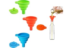 CICIING 3 embudos de silicona para cocina, embudo plegable de silicona para cocina, embudo pequeño para aceite de cerveza y transferencia de líquidos (medio)